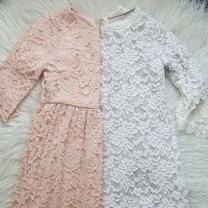 Bundle of DAINTY JEWELL'S lace dresses large 6/8